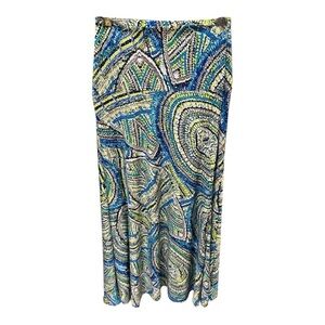 Valerie Stevens Foldover Maxi Skirt – Size L, Abstract Print (NWOT)